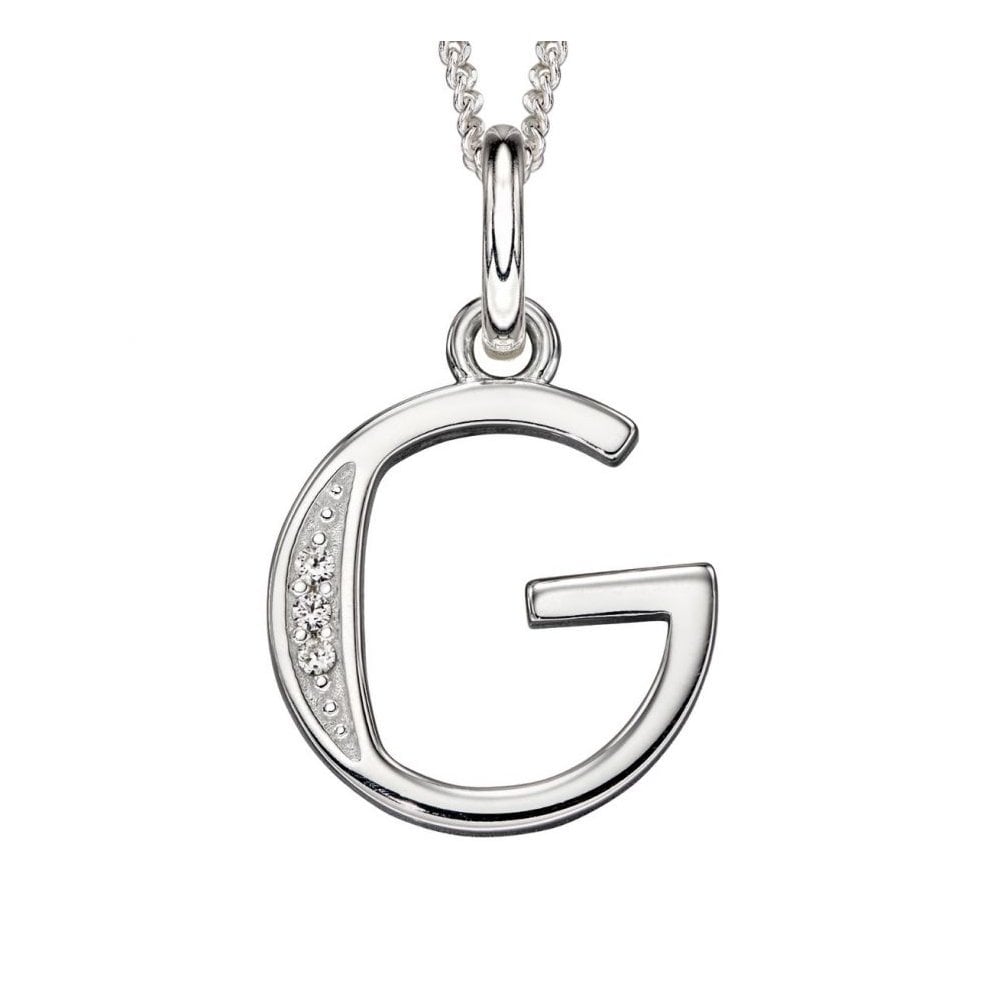 Art Deco G Initial Pendant With CZ