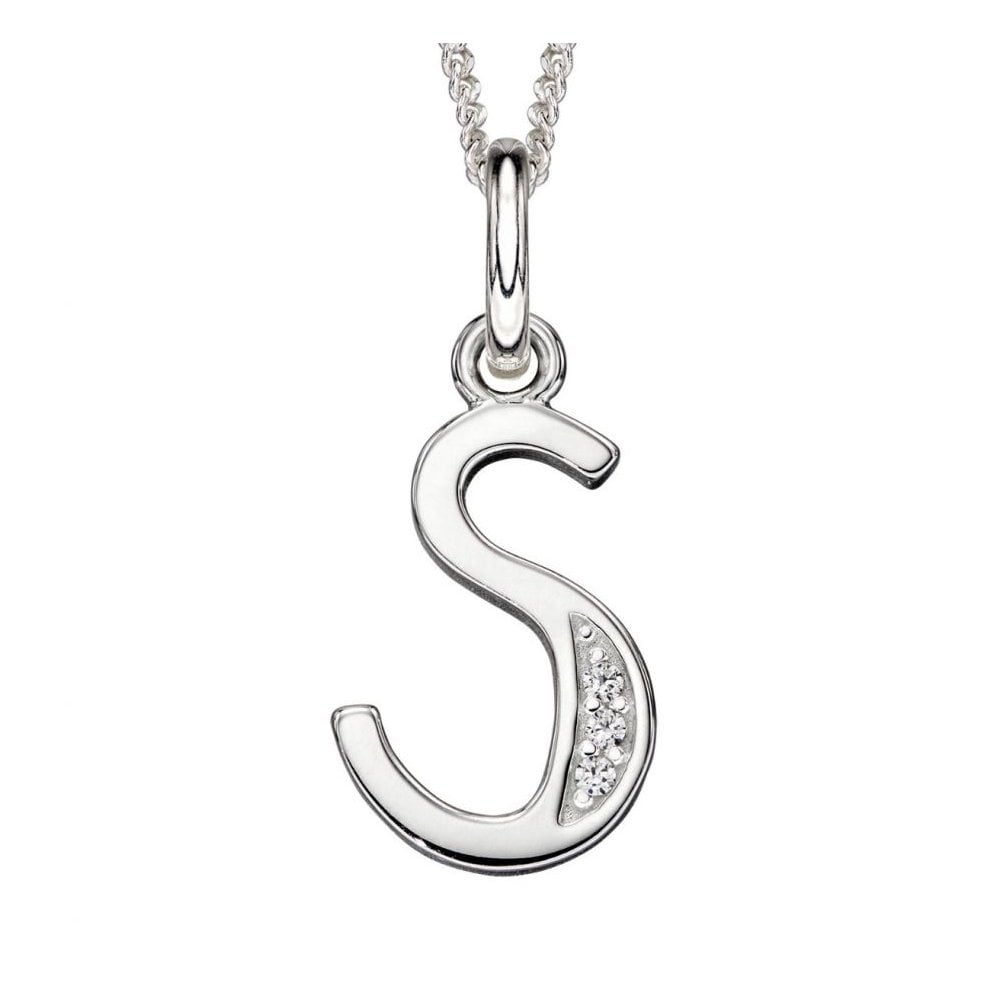 Art Deco S Initial Pendant With CZ