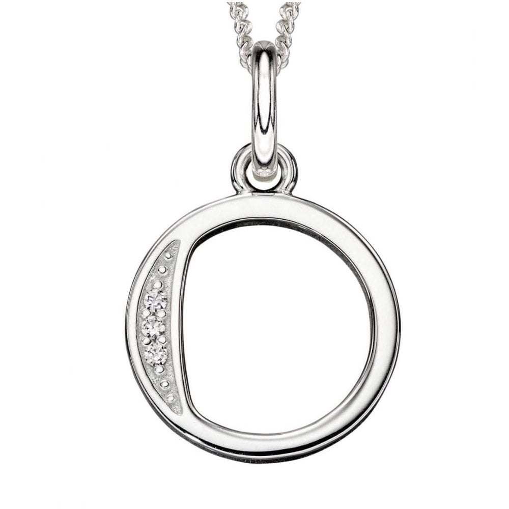Art Deco O Initial Pendant With CZ