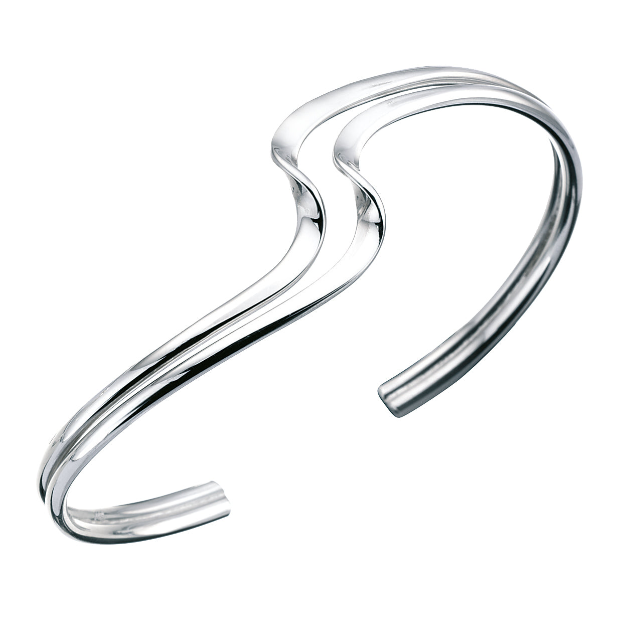 Double Wave Cuff Bangle