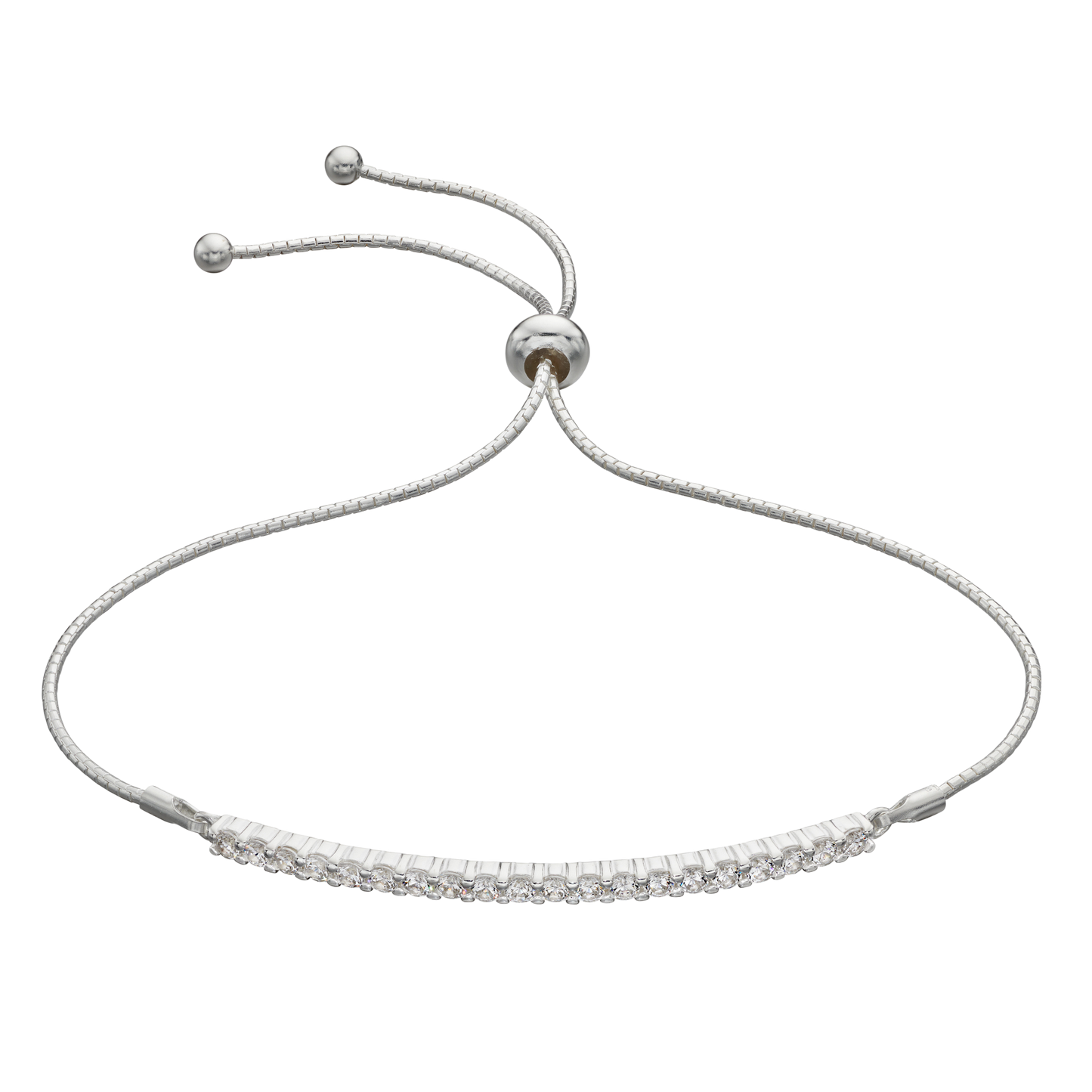 Bar Toggle Bracelet With White CZ