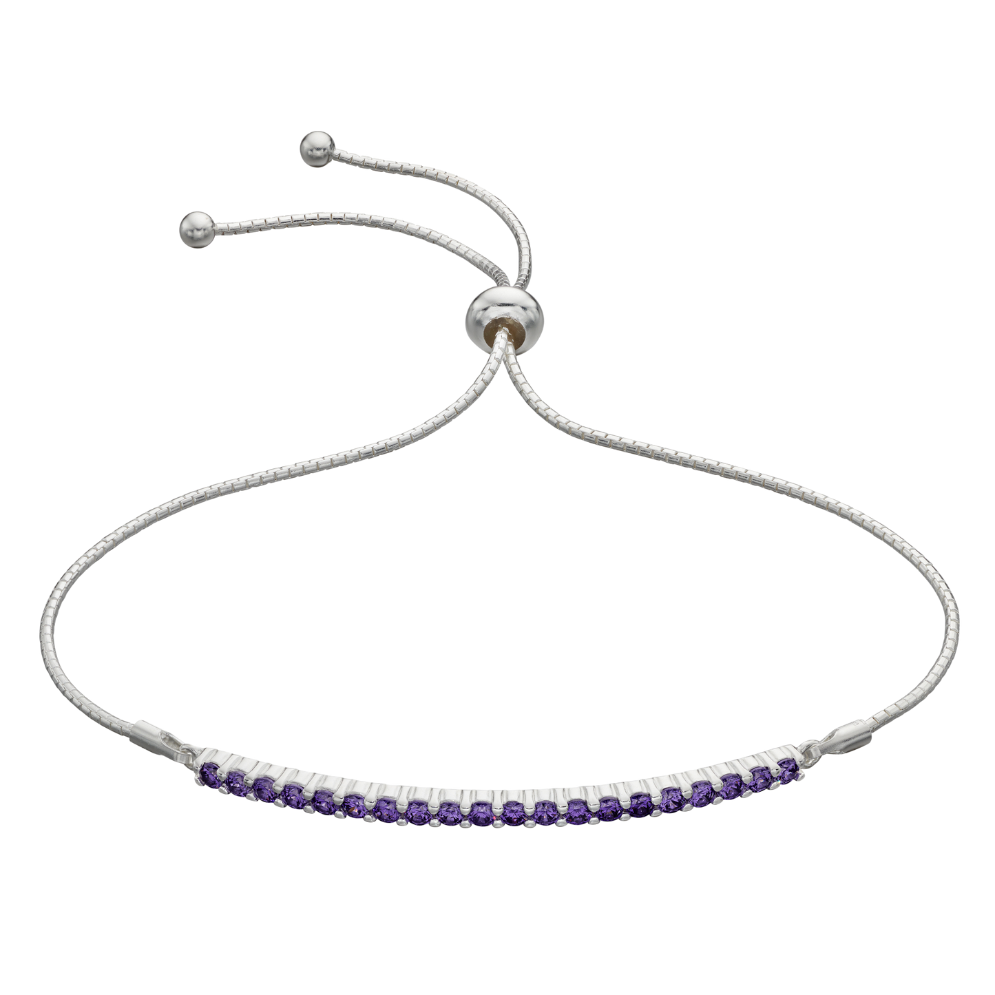 Bar Toggle Bracelet With Amethyst CZ