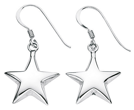 Small Puffed Star Drop Earrings