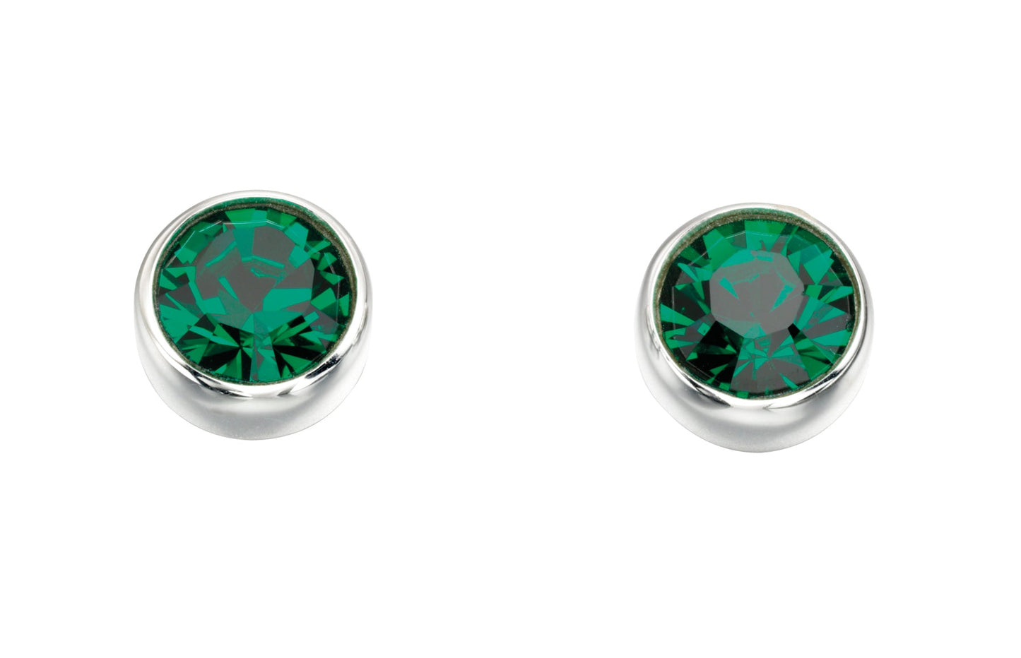 May Silver Crystal Birthstone Earrings