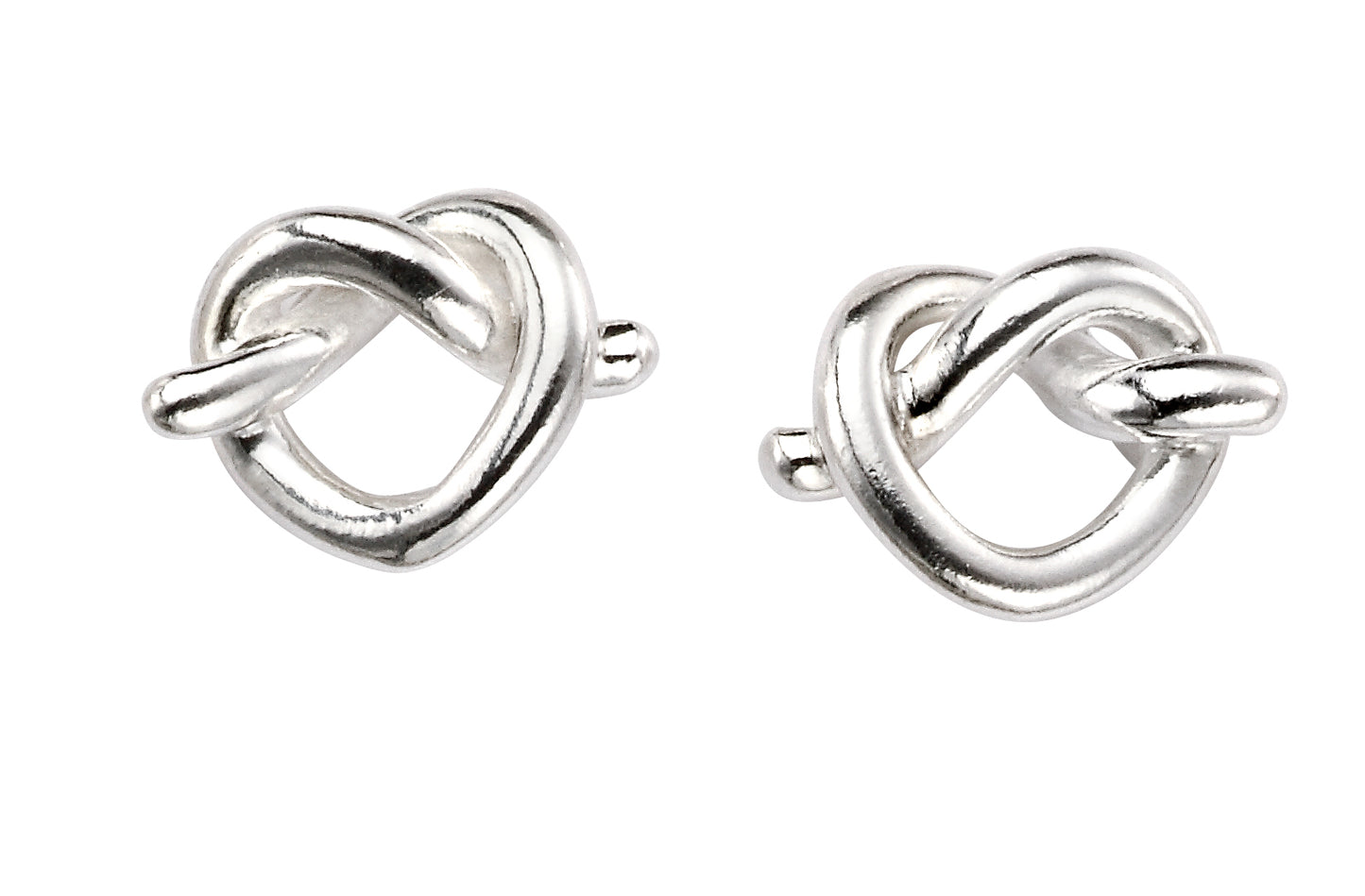 Pretzel Heart Stud Earrings