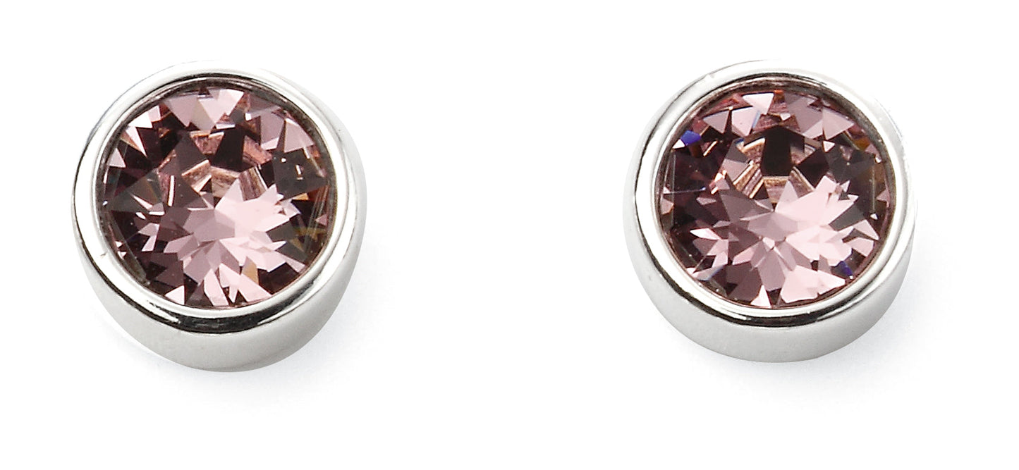 June Silver Crystal Birthstone Earrings