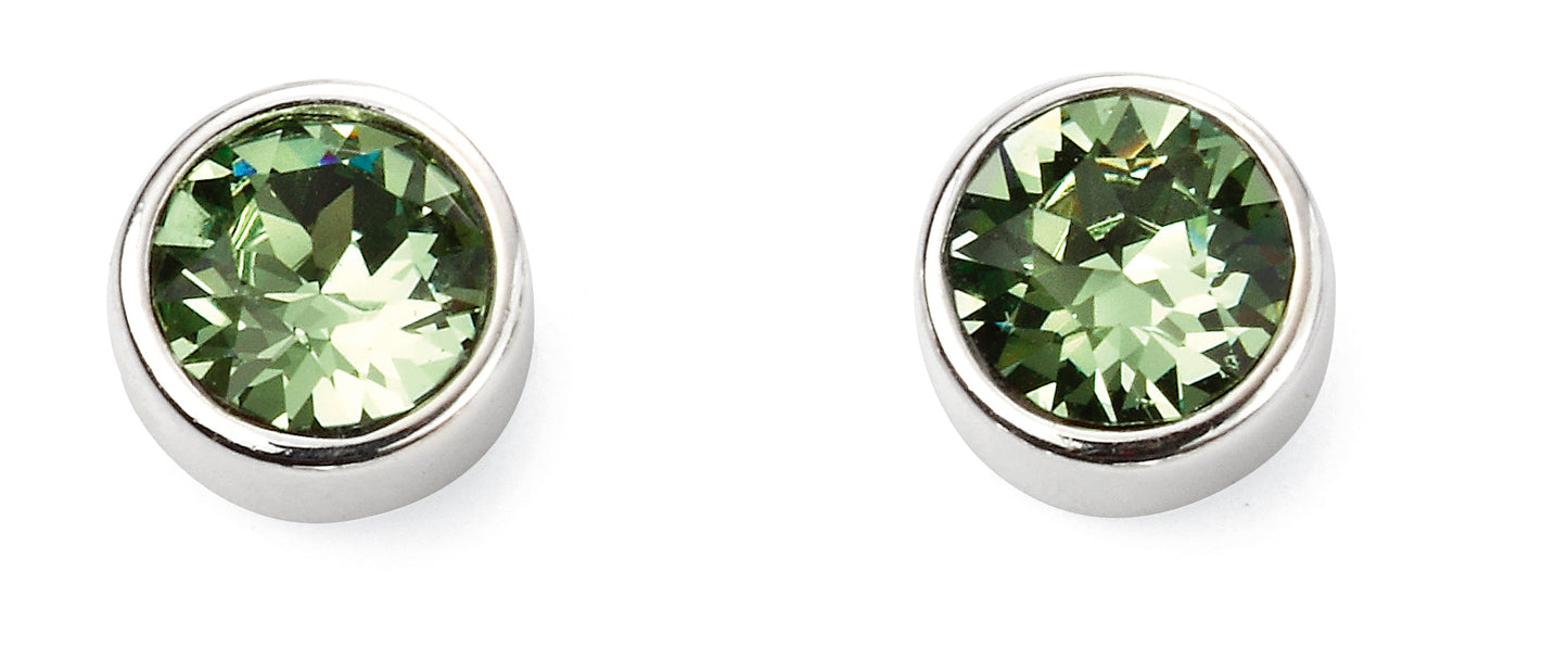 Aug Silver Crystal Birthstone Earrings
