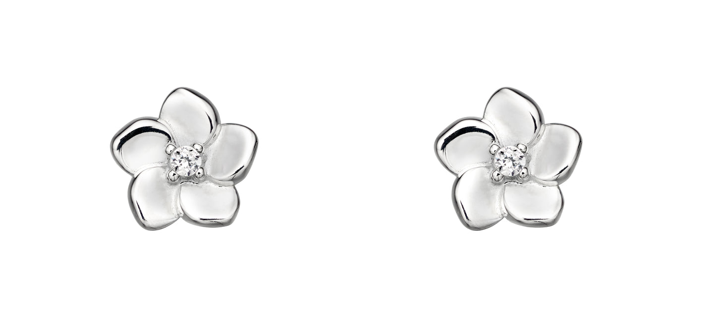 Cubic Zirconia Cherry Blossom Earrings