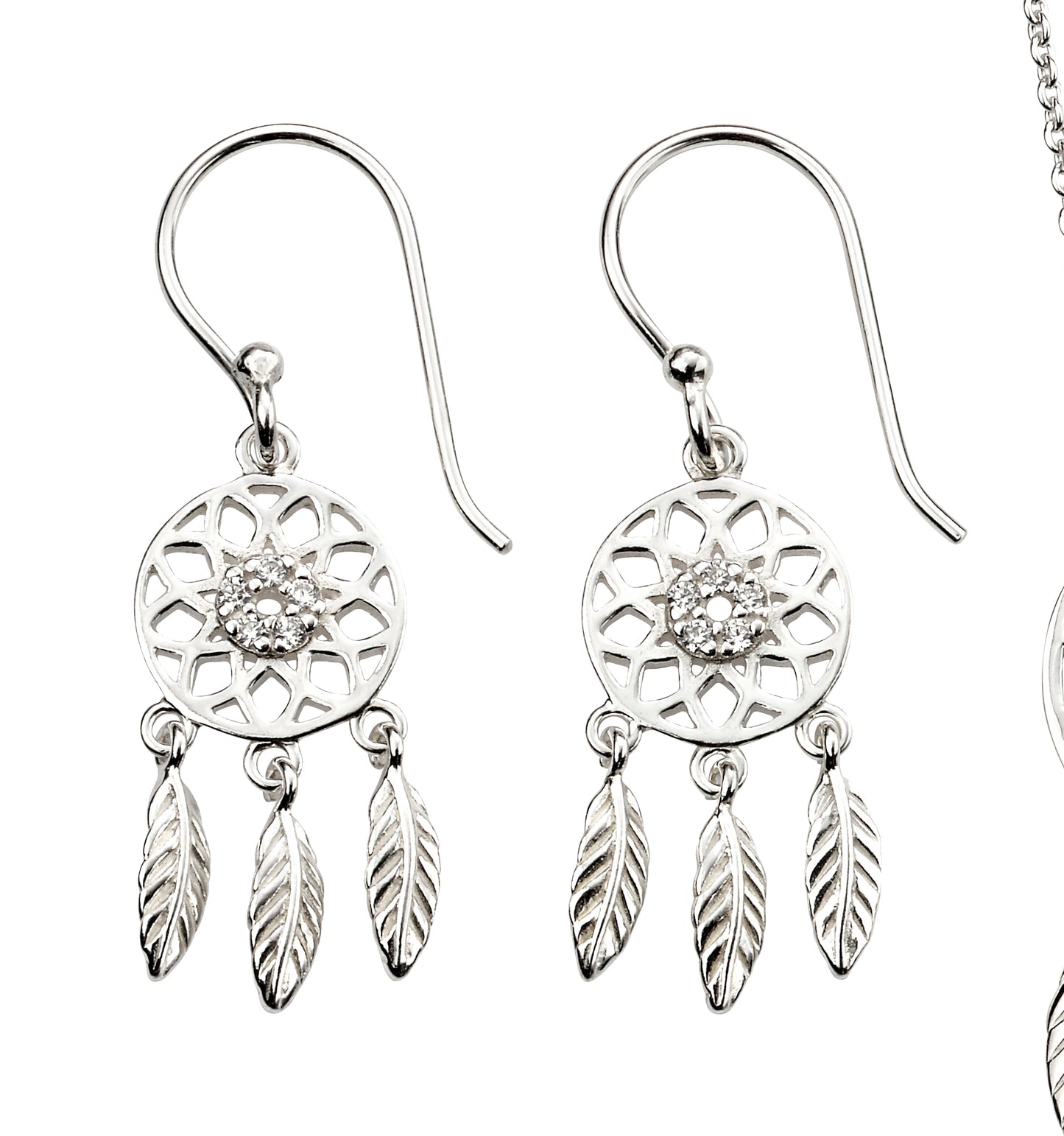 Dream Catcher Earrings With CZ