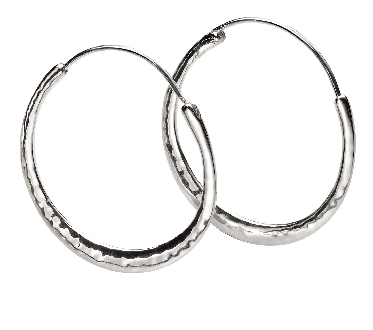 Hammered Hoop Earrings 37mm