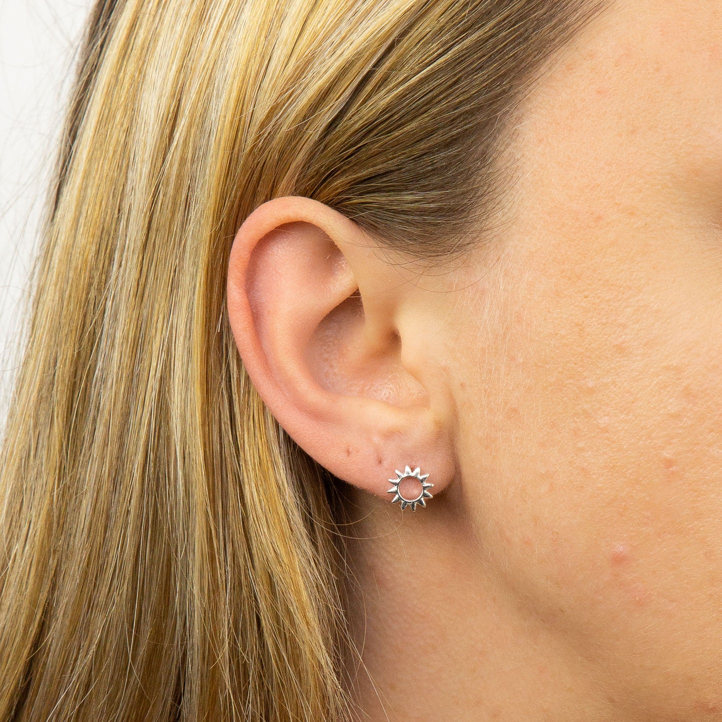 Open Sun Stud Earrings
