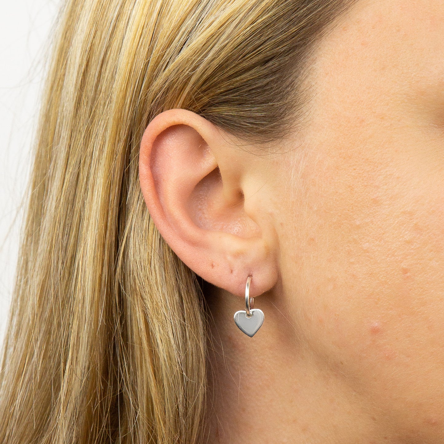 Small Heart Assembled Hoop Earring