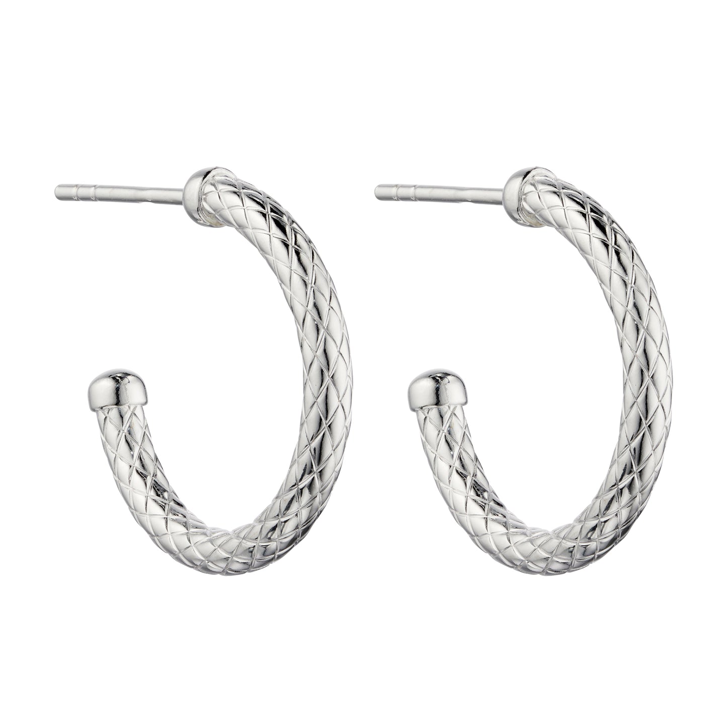Small Textured 3/4 Hoop Earrings