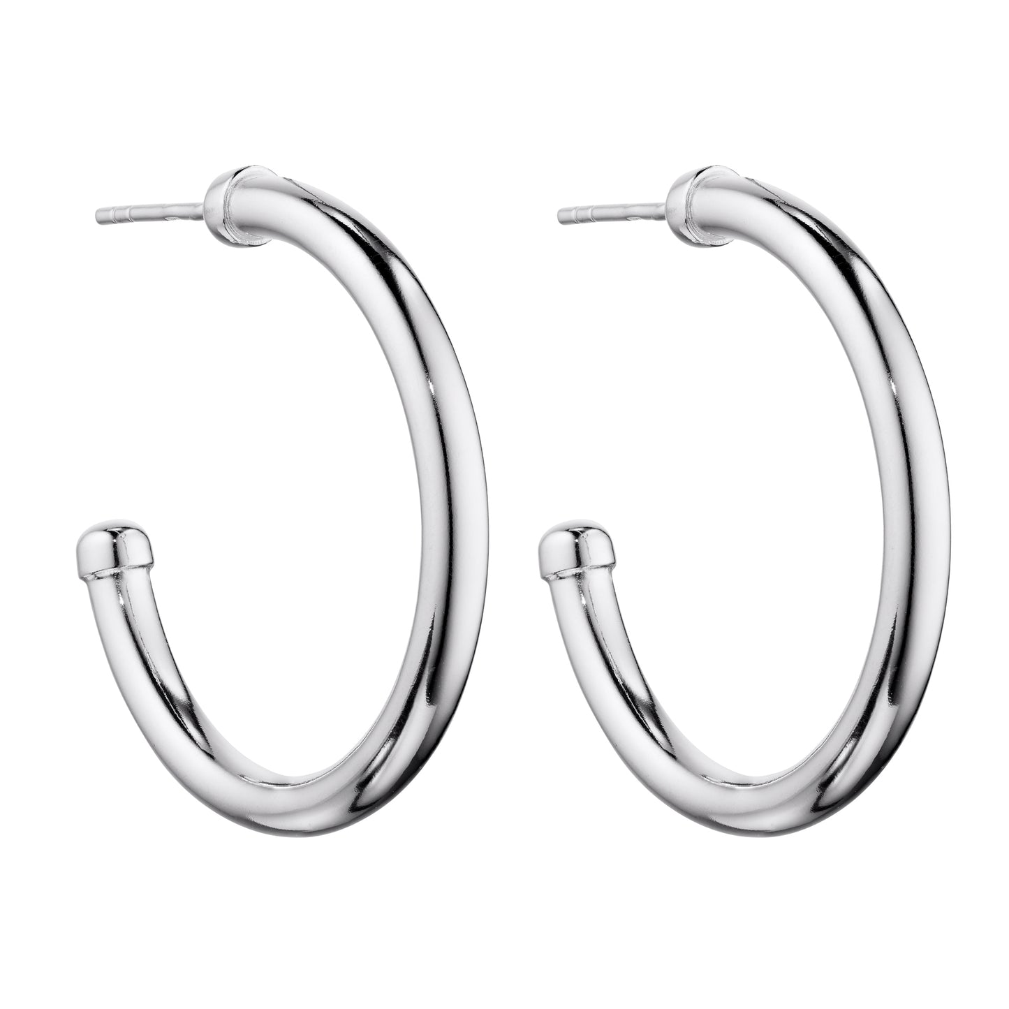 Large Tube 3/4 Hoop Earrings 30mm