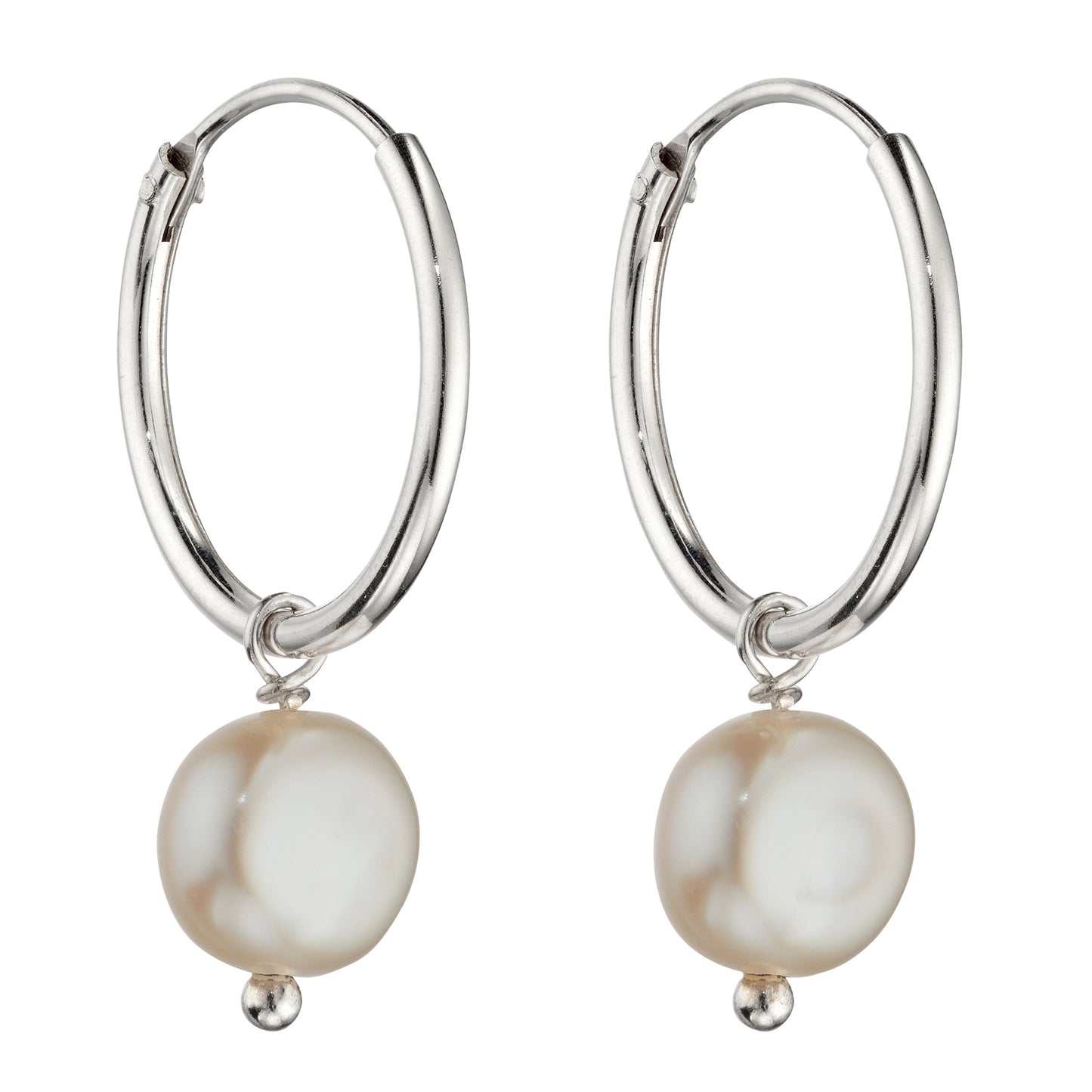 Freshwater Pearl Assembled Hoop Earrings