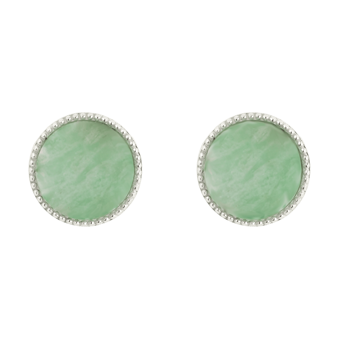 Amazonite Comfort Medallion Stud Earrings