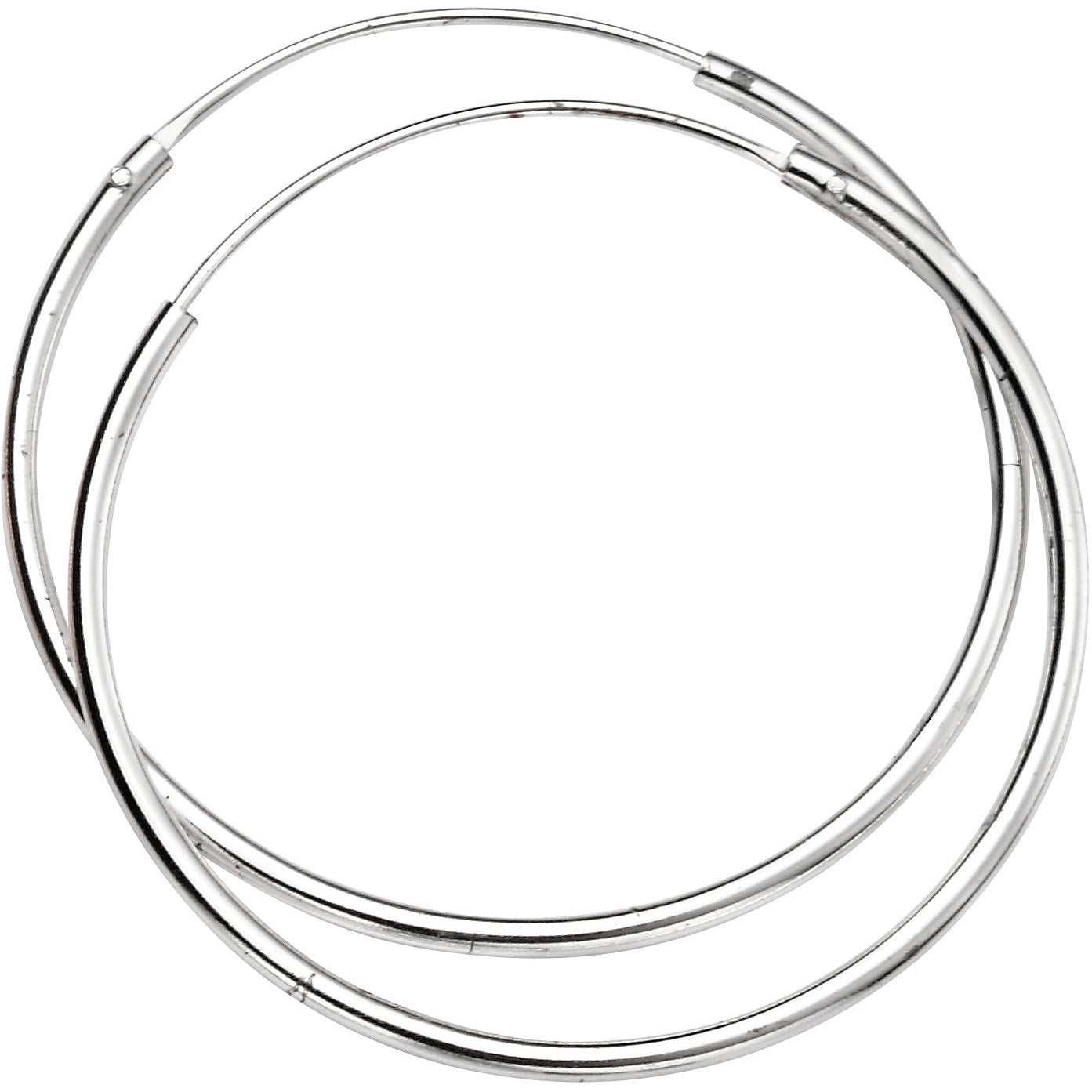 Silver 30mm Plain Hoops