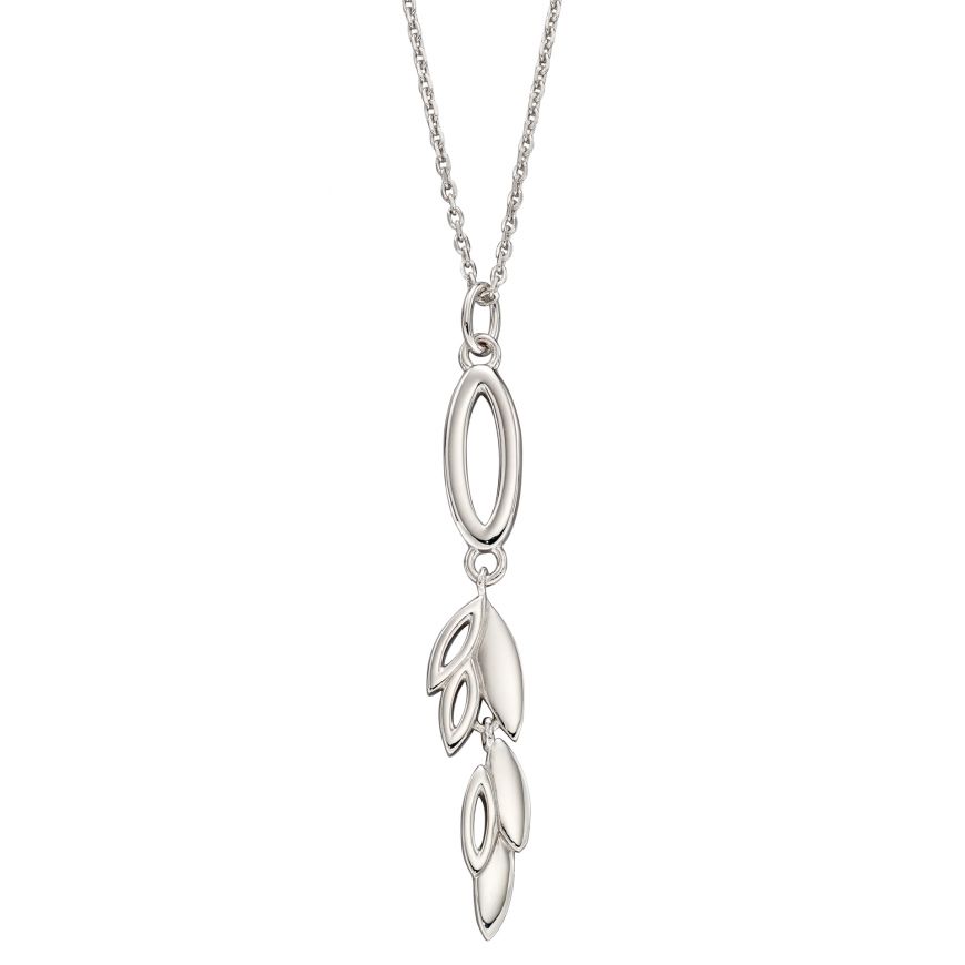 Open Navette Flower Bud Drop Necklace