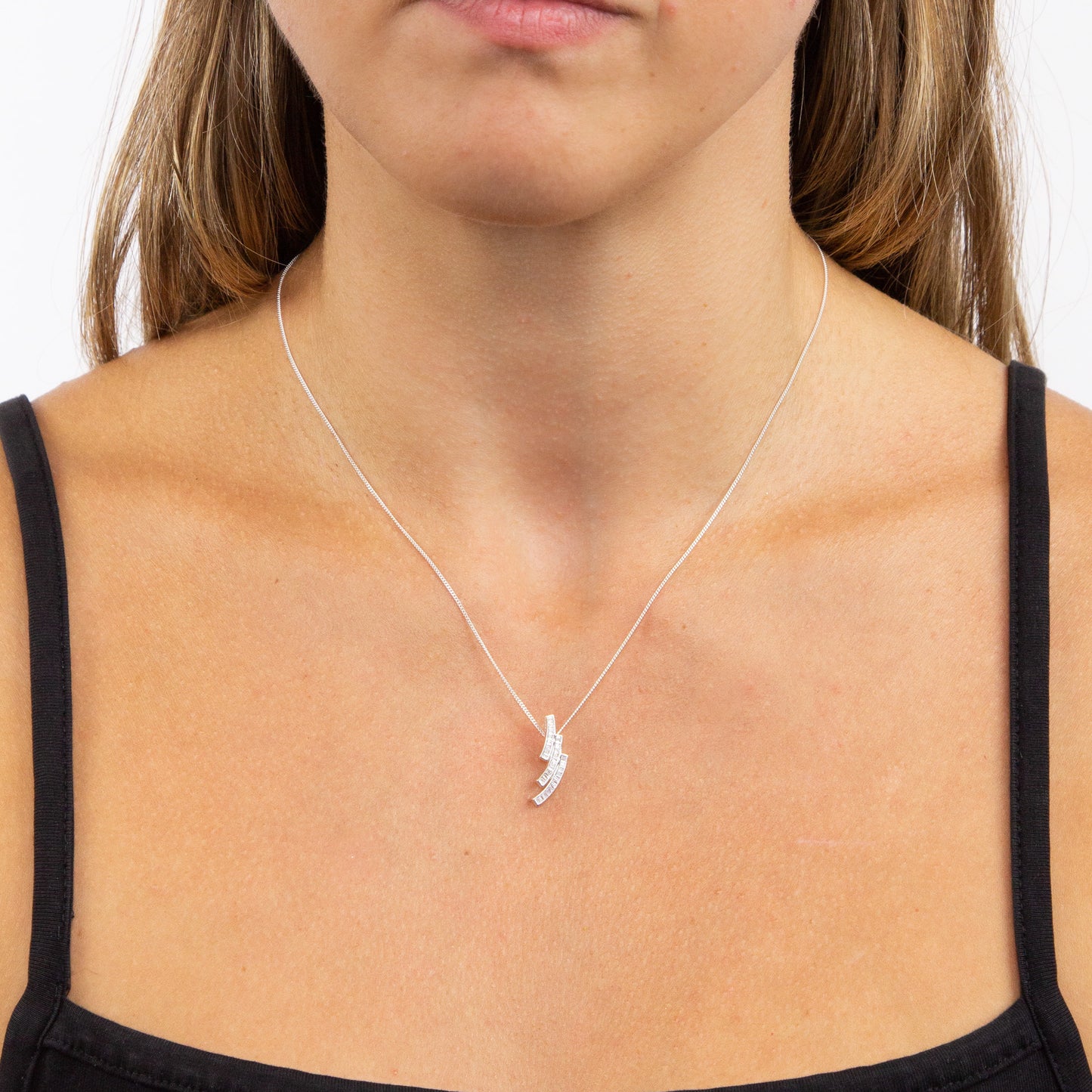 CZ Baguette Pendant
