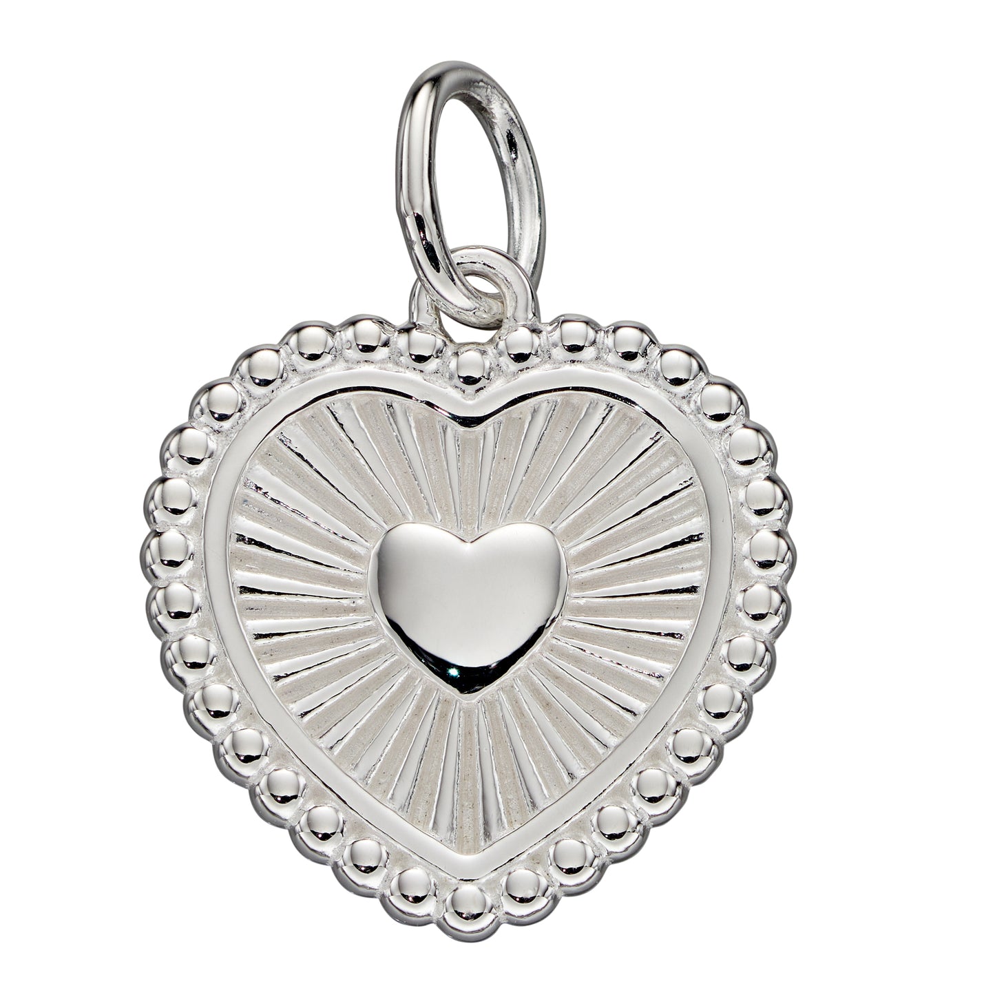 Sunray Texture Heart Pendant