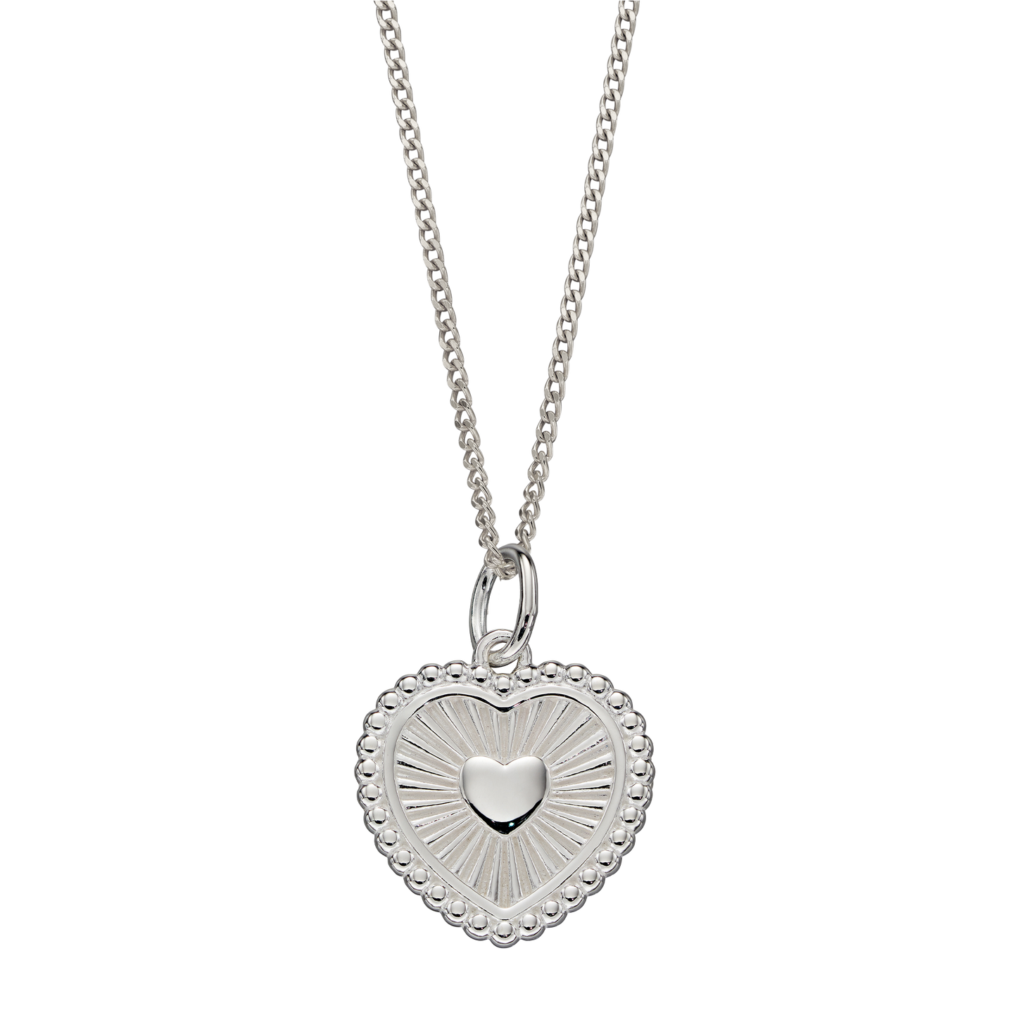 Sunray Texture Heart Pendant