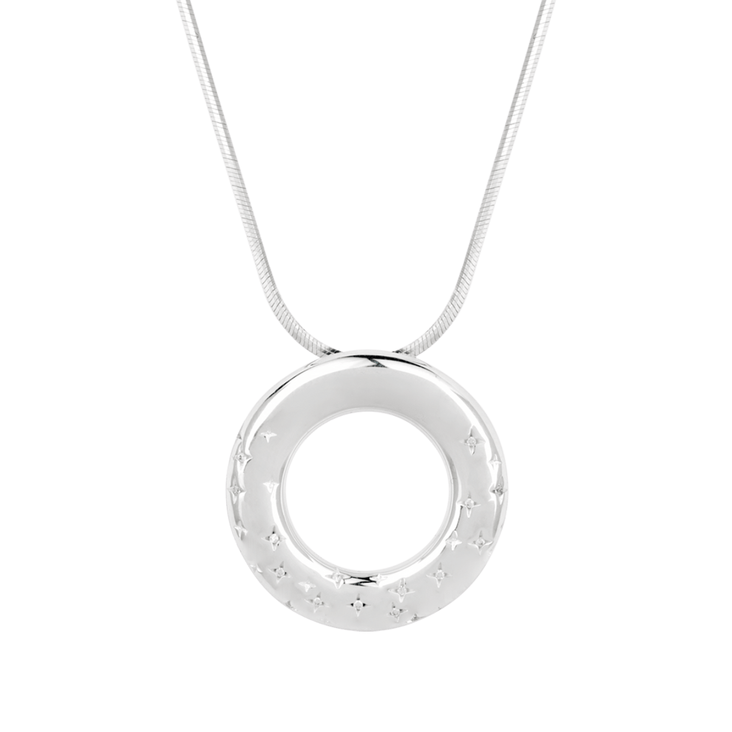 Starry Night Hoop Pendant With CZ
