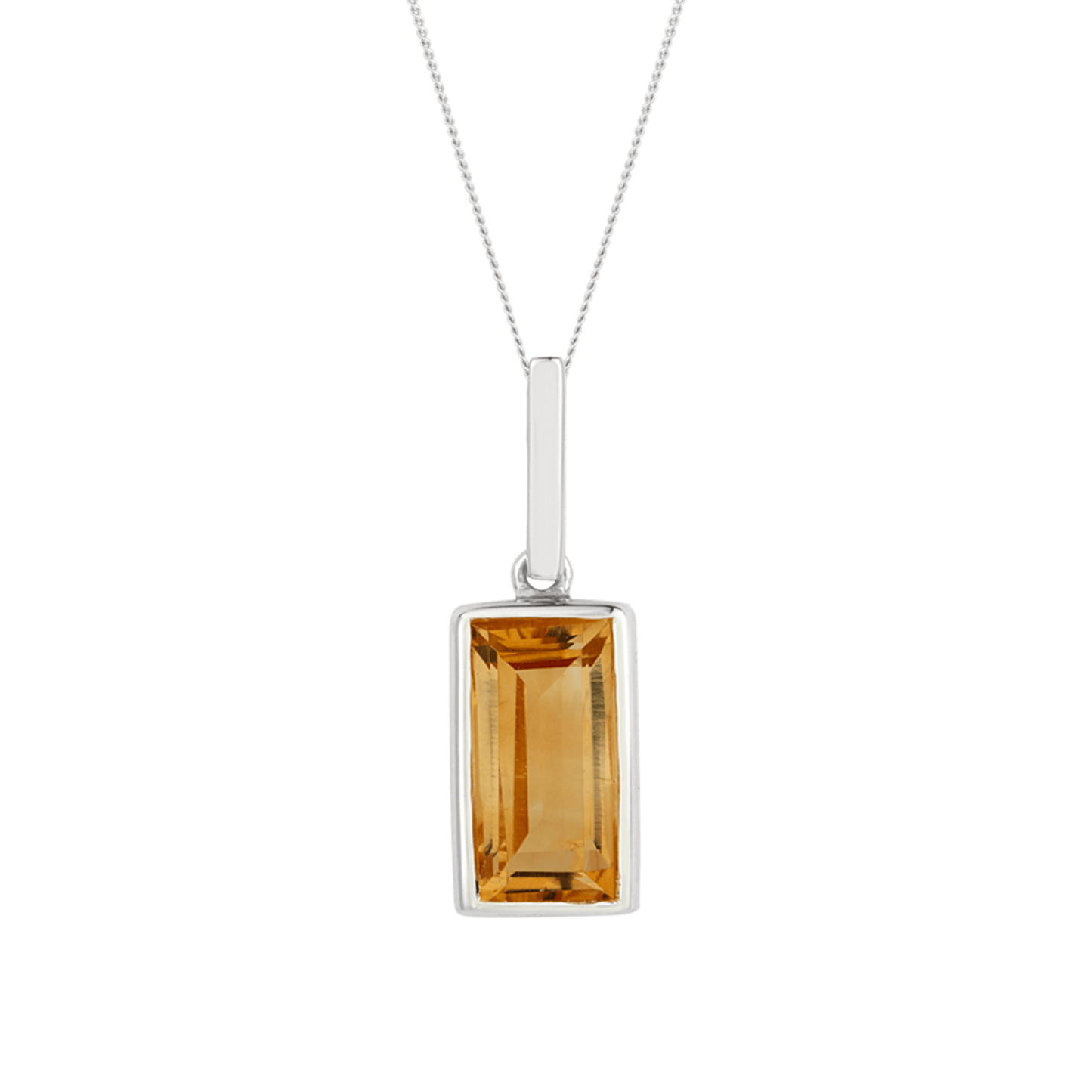 Rectangle Citrine Pendant