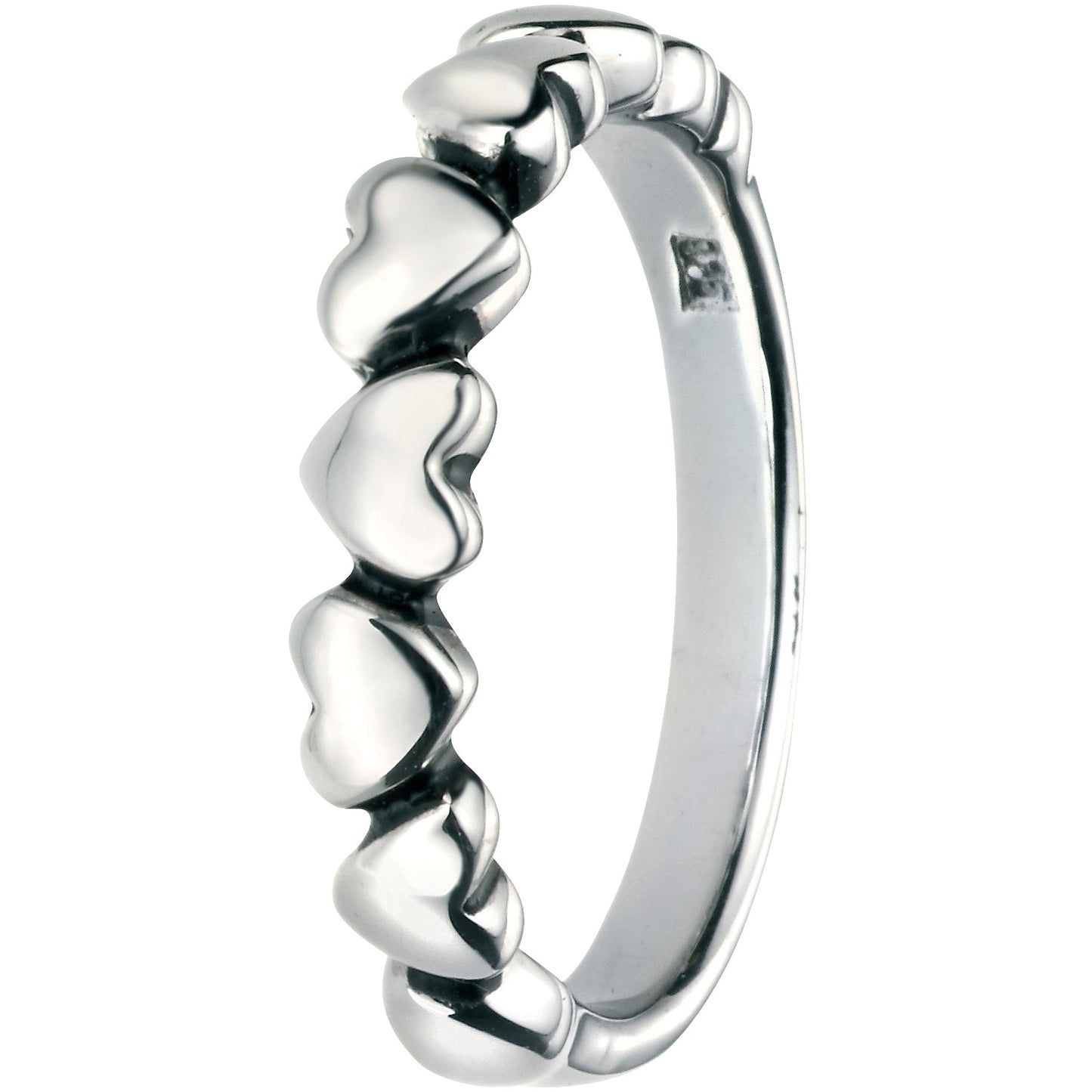 Oxidised Multi Heart Ring