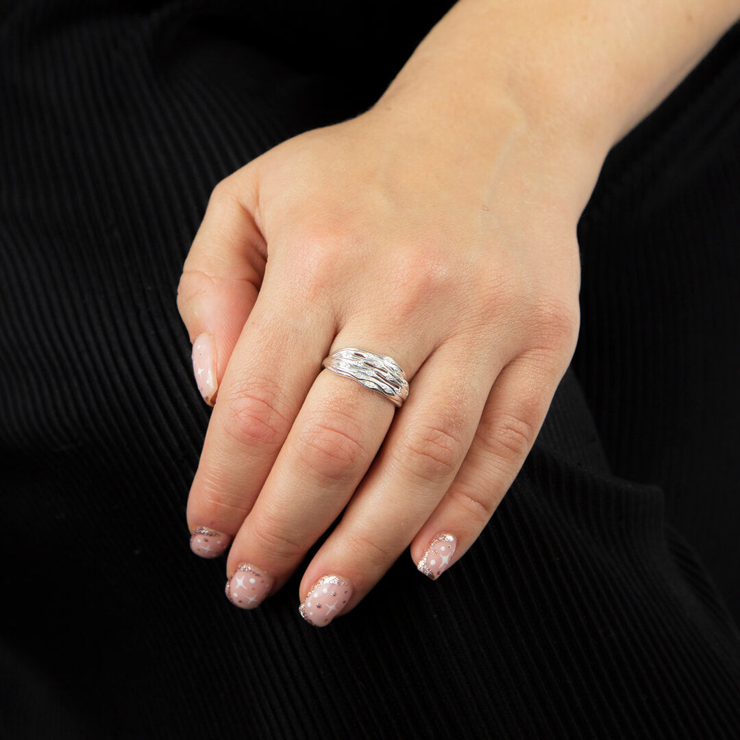 Bamboo Stem Ring With CZ