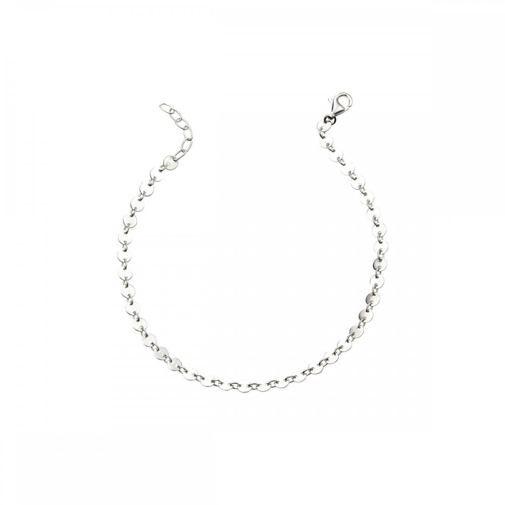 Fine Silver Disc Bracelet (17-21cm)