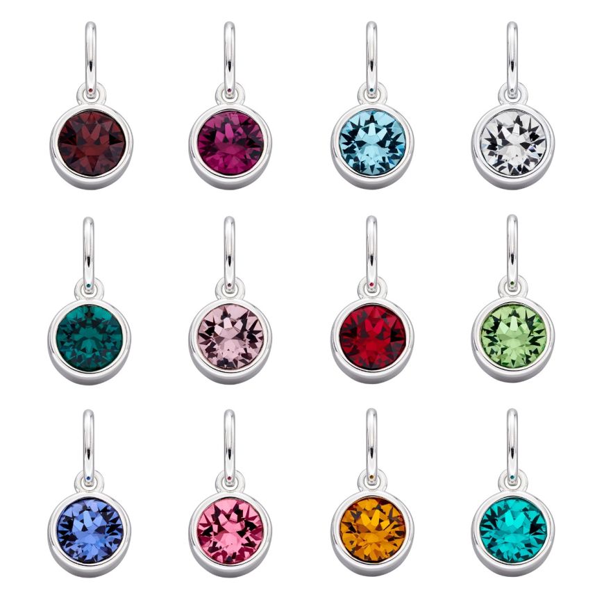Silver Crystal Birthstone Charm