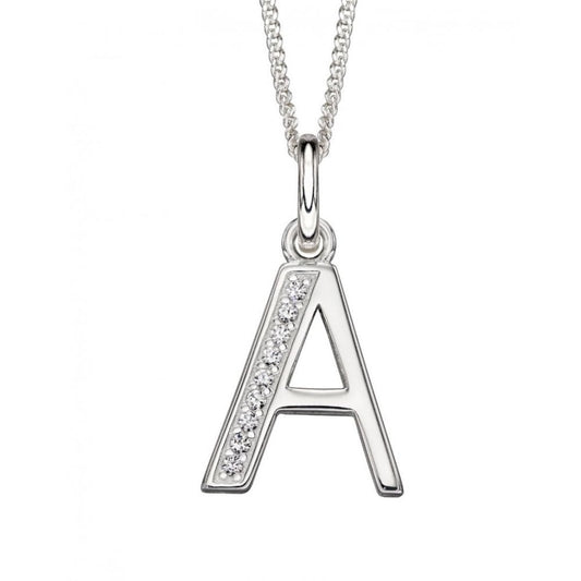 Art Deco A Initial Pendant With CZ