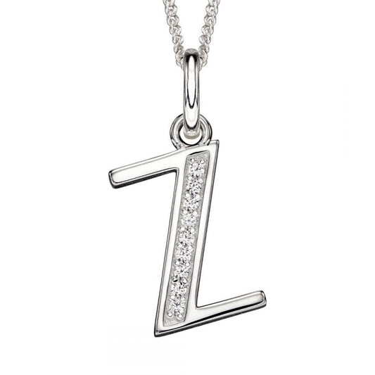 Art Deco Z Initial Pendant With CZ