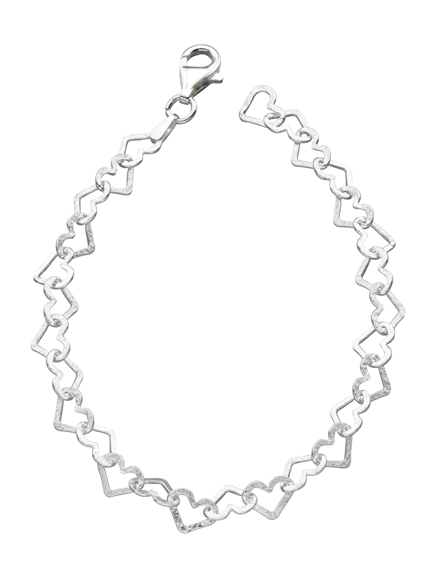 Diamond Cut Heart Bracelet 19cm