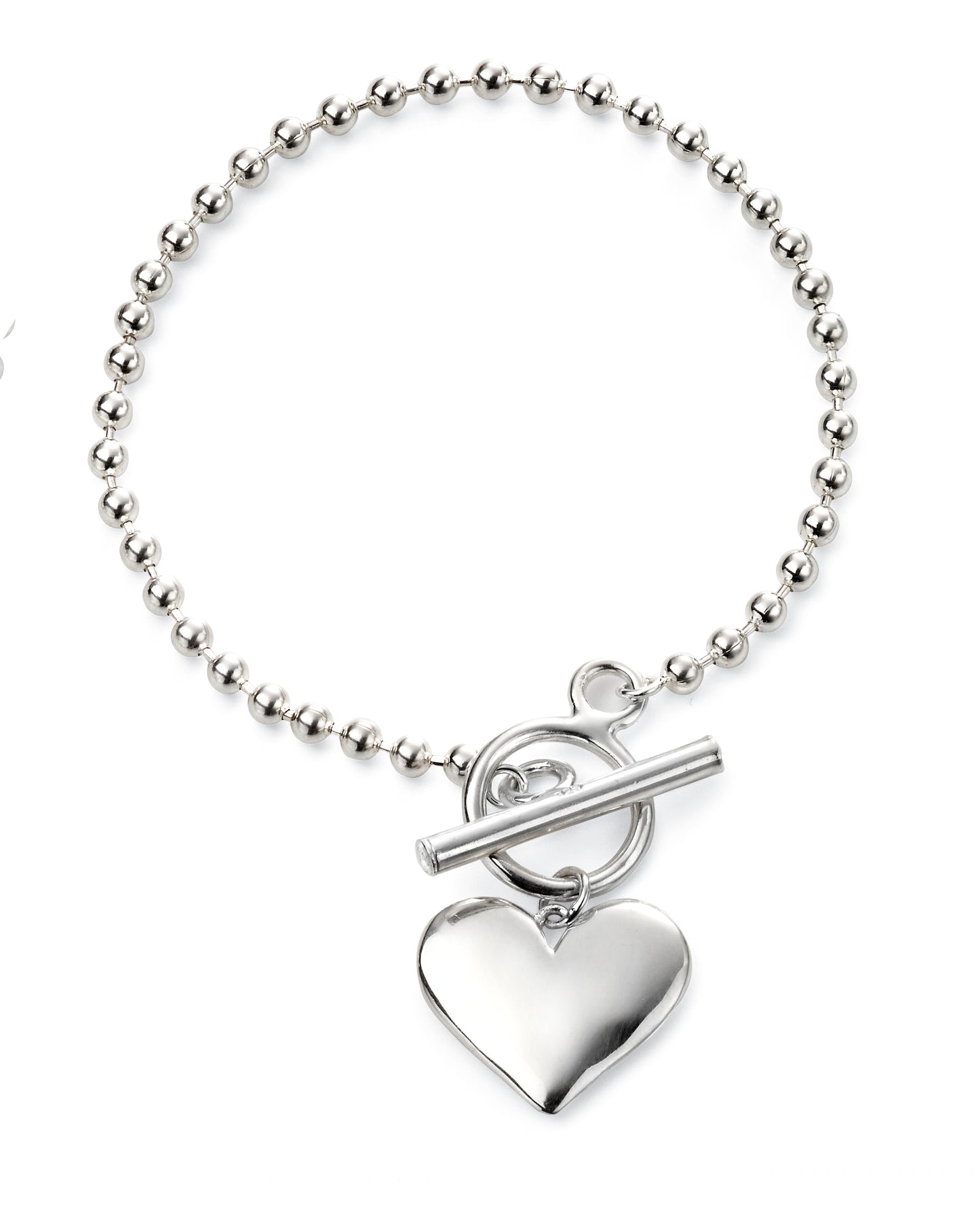 Ball Chain Bracelet With Heart Tag