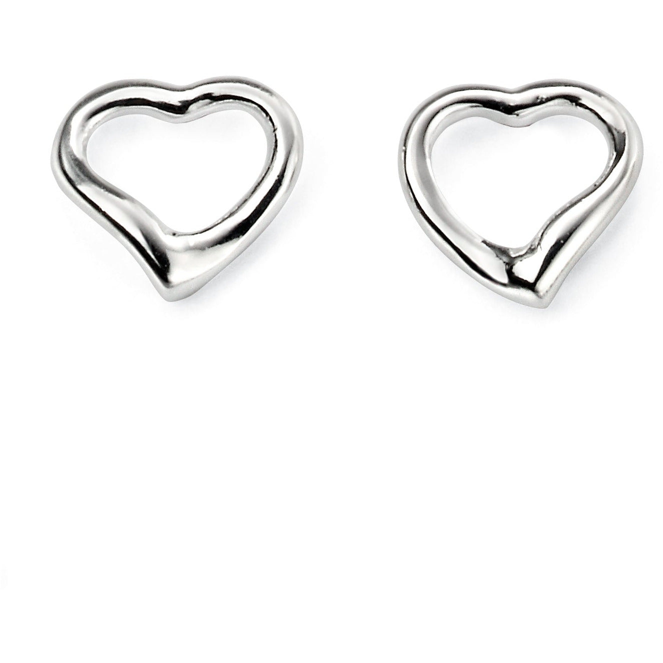 Small Open Heart Stud Earrings