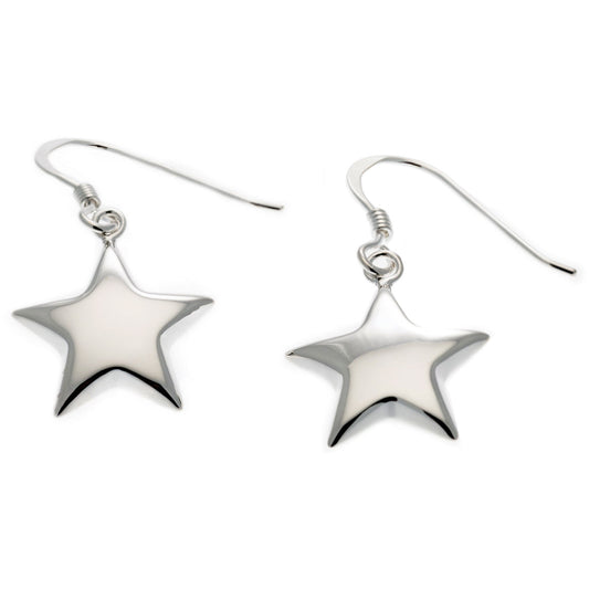 Small Puffed Star Drop Earrings