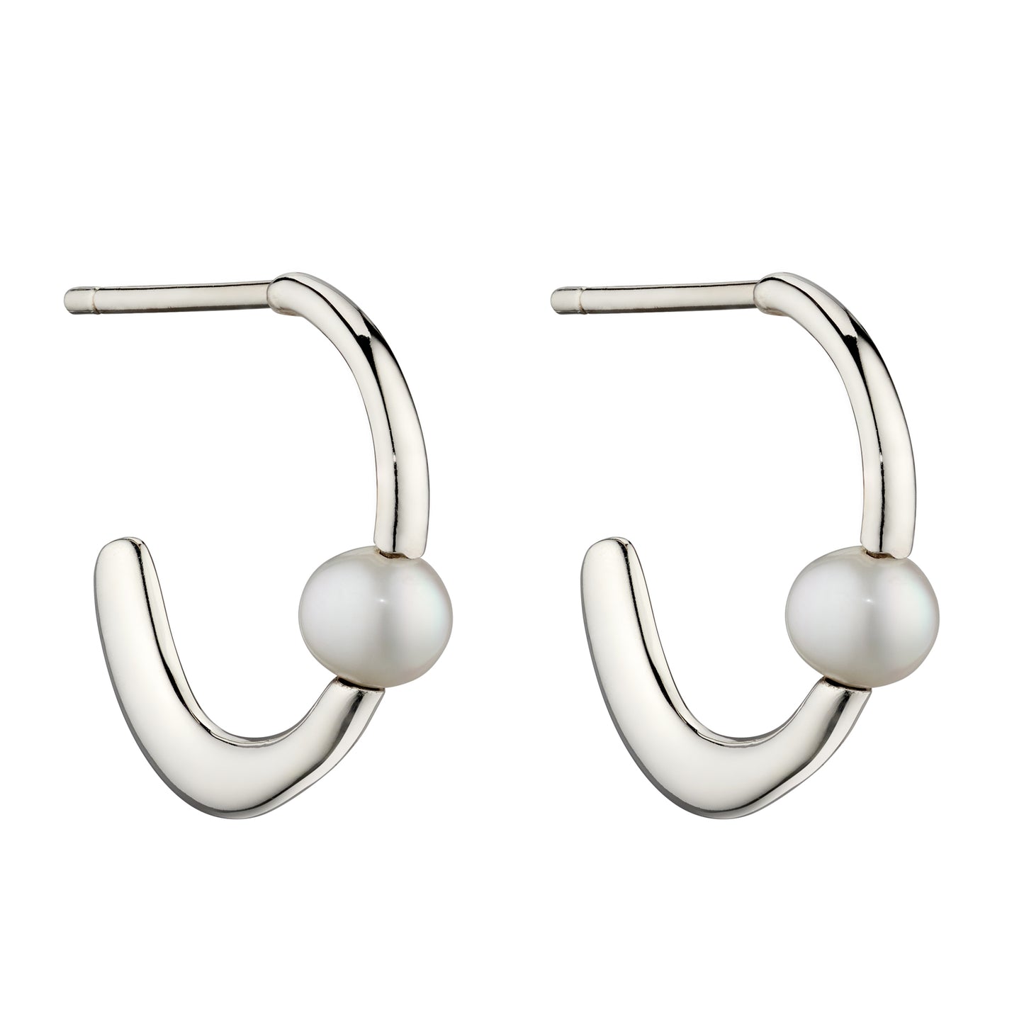 Molten Pearl Hoop Earrings