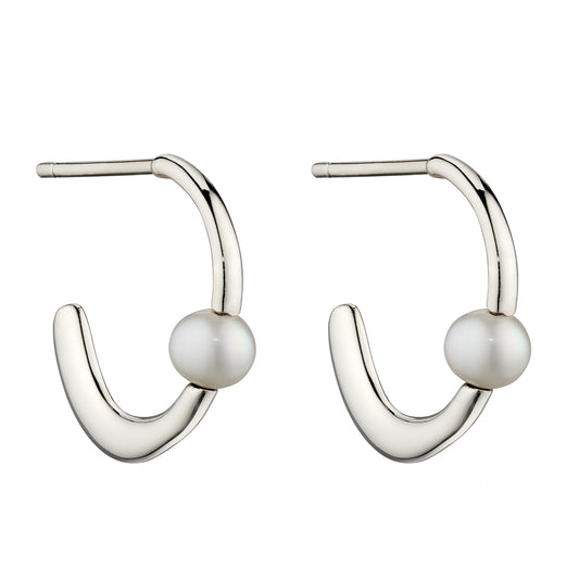 Molten Pearl Hoop Earrings