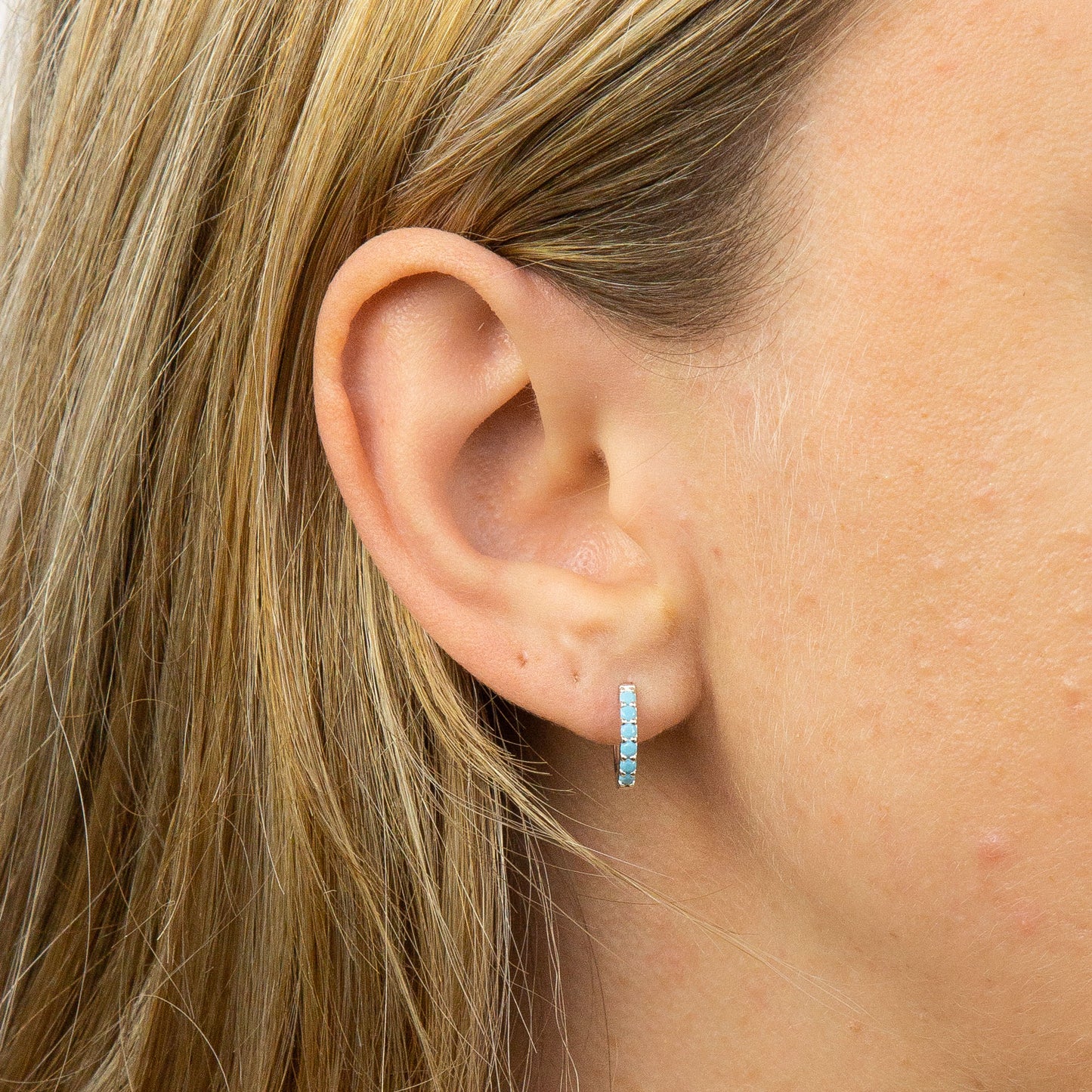 Turquoise Crystal Hoop Earrings