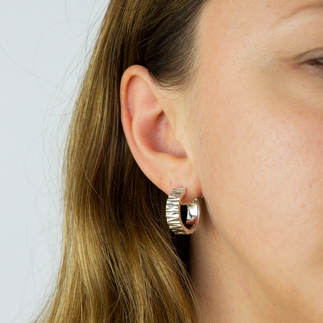 Ripple Texture Hoop Earrings