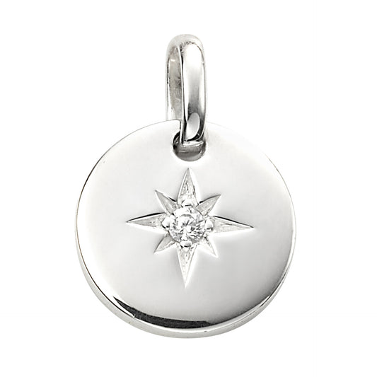 Star Disc Pendant With CZ